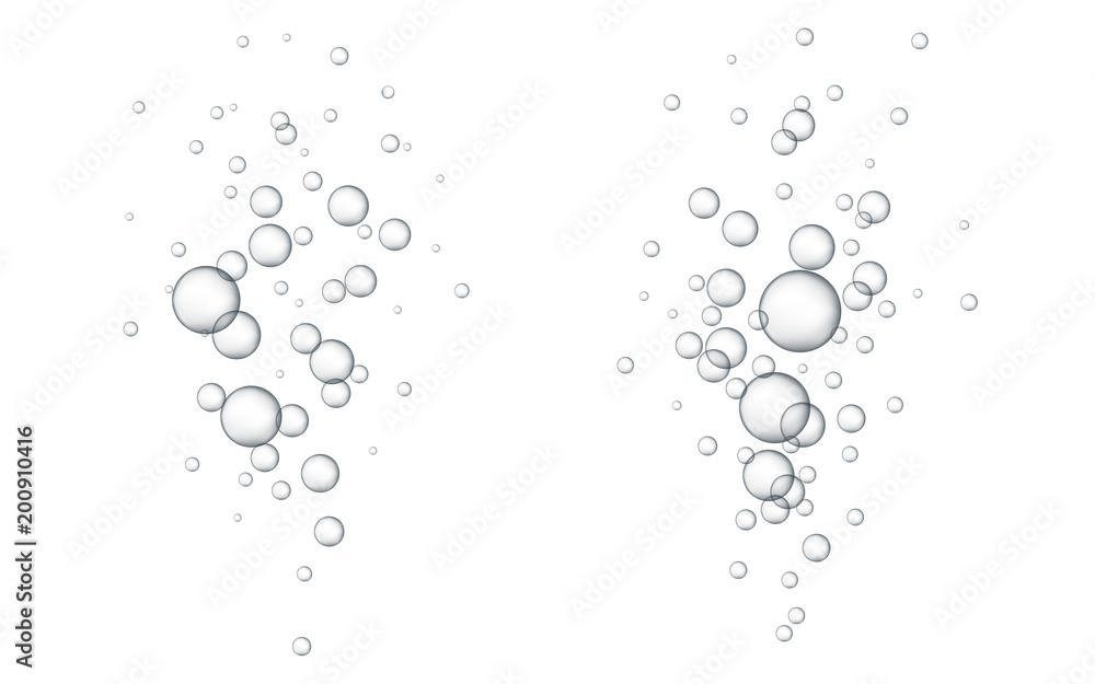Water bubbles Vector illustration. Abstract Bubbles. White background with bubbles