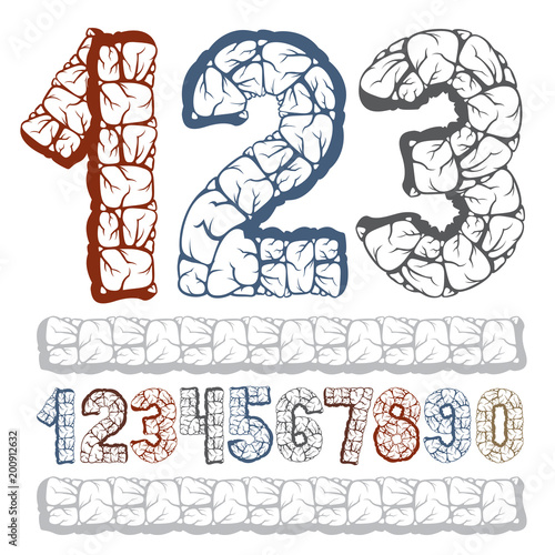 Set of stylish vector digit...