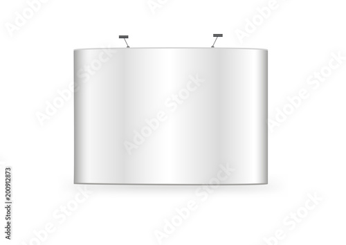 Vector Flat Fabric Tension Pop Up Trade Show Stand isolated on white background