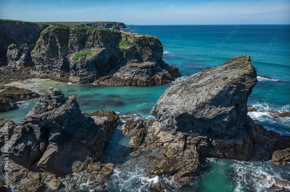 Rock coastline of Cornwall England Rock coastline of Cornwall England