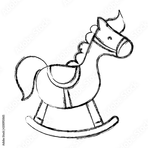 grunge wooden rocking horse play toy