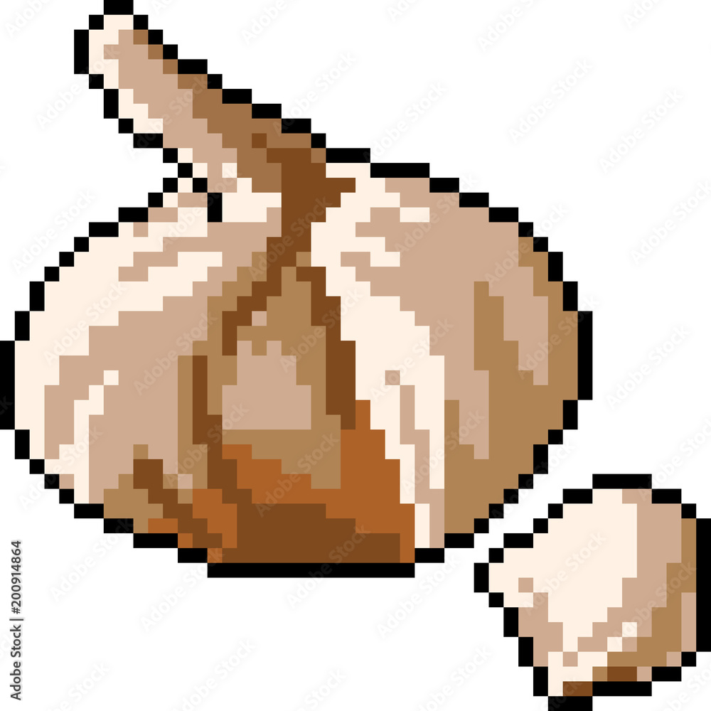 vector pixel art garlic