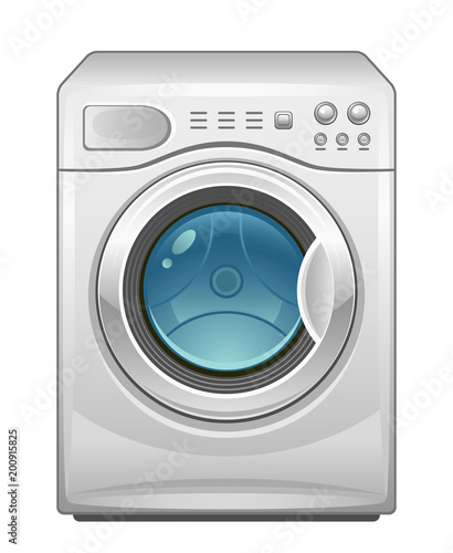Washing machine on a white background