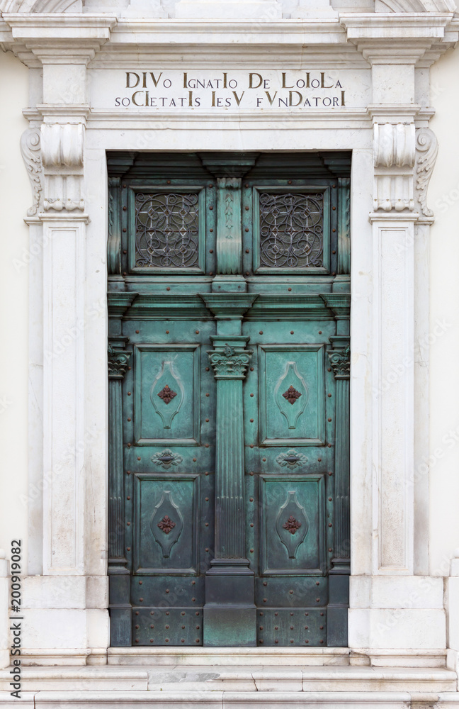 Entrance of the Sant'Ignazio Church in Gorizia, Italy