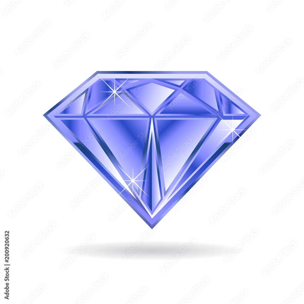 Saphire Gem on White background. Vector graphic illustration Saphire Gem on White background. Vector graphic illustration