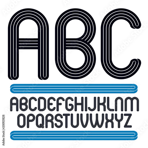 Vector funky capital alphabet letters collection, best for use in logotype design for festival announcement