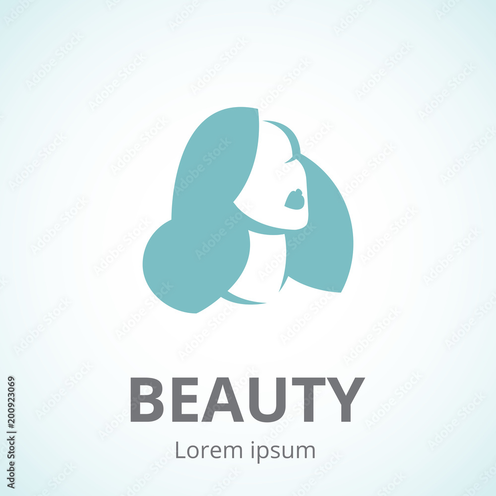 Obraz premium Vector silhouette of a woman in profile template icon or an abstract concept for beauty salons, spa, cosmetics, fashion and beauty industry
