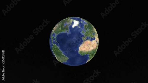 Czech Republic with flag. 3d earth in space - zoom in Czech Republic outer, created using ultra high res NASA