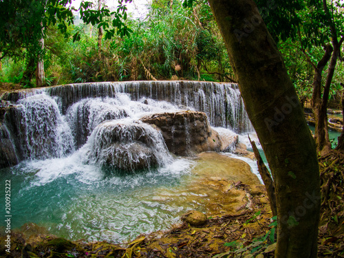 Kuang Si Waterfall near Luang Prabang  Northern Laos   February 2018