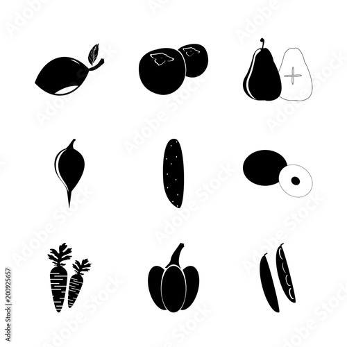 icon Fruits And Vegetables with spic, farm, trepang, coco and poonac