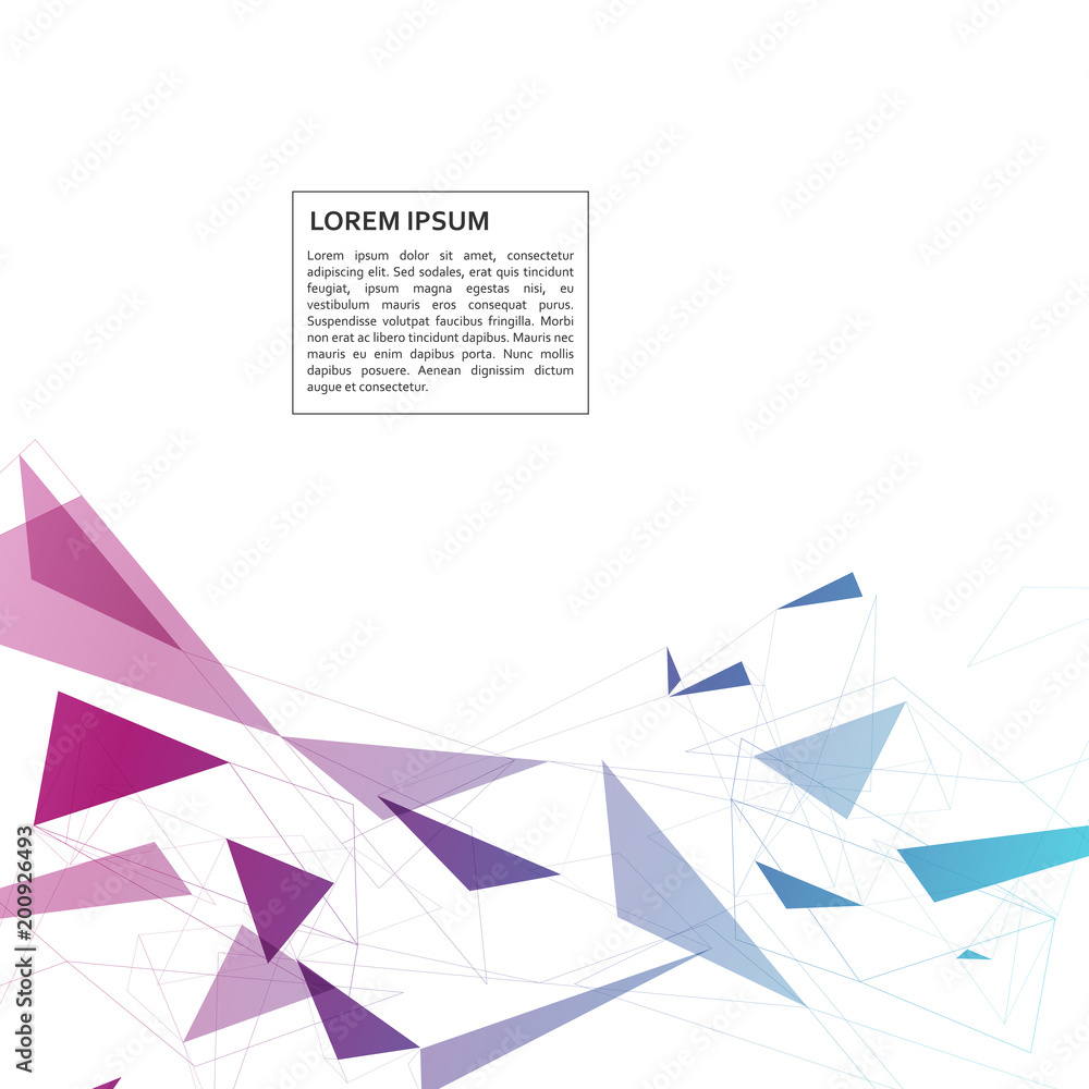 Fototapeta premium Vector abstract geometric background and techno style triangle pattern