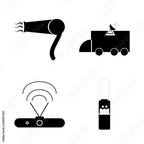 icon Electronic with hair salon, water, link, network and dispencer