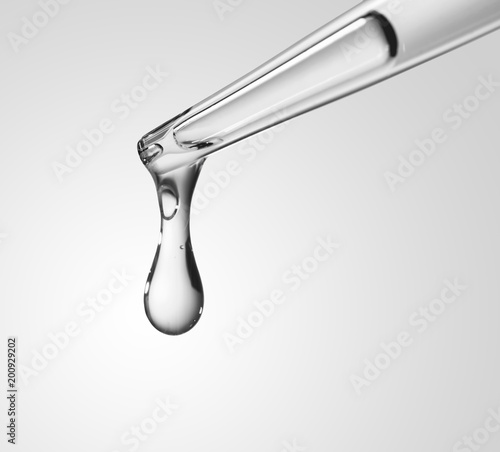 Liquid drop from laboratory glass Pipette