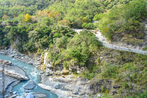 Scenery of Liwu River from Lushui Trail in Taroko National Park photo