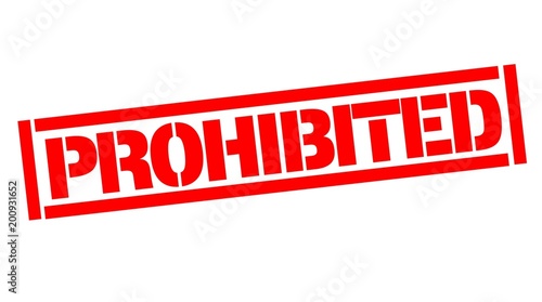 Prohibited typographic stamp, sign, label. Black and red series