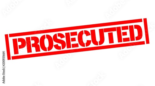 Prosecuted typographic stamp, sign, label. Black and red series
