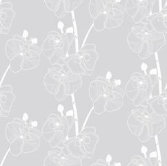 Wandcirkels Orchidee patronen Speels getekend bloemenpatroon kleurrijk  © Vector Queen