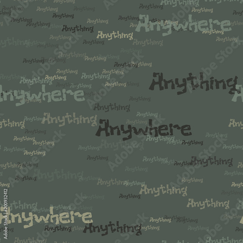 Anywhere anything pattern. Typography only series. Minimal graphics