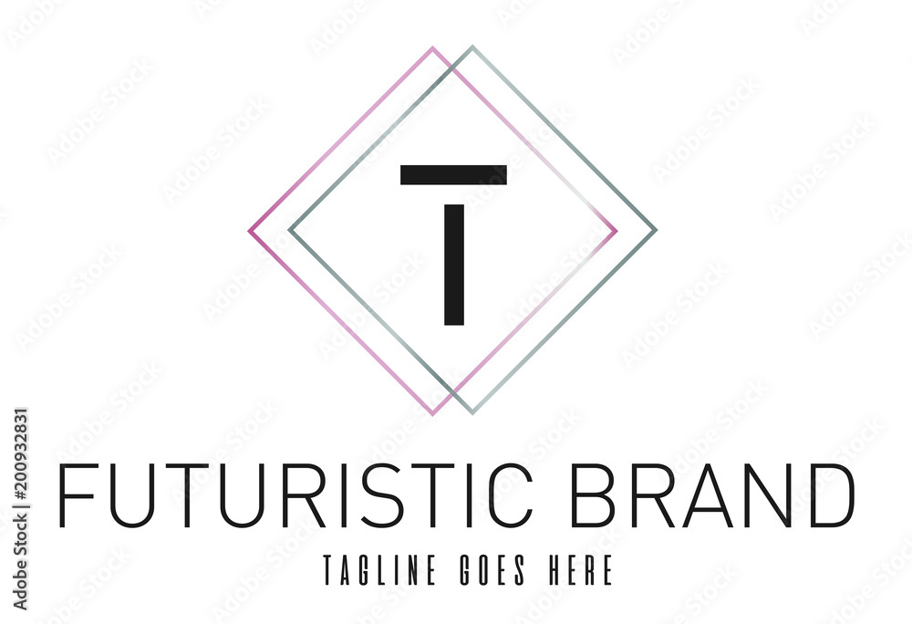 Modern Elegant Silver Rose Gold Geometric Letter T Logo Modern Elegant Silver Rose Gold Geometric Letter T Logo