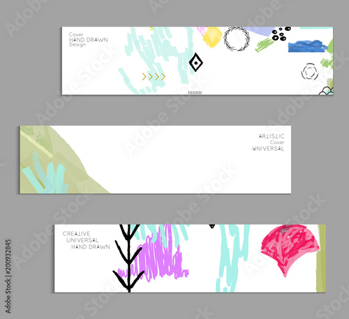 Abstract collage made with scribbles  markercanyon strokesblack geometric shapes