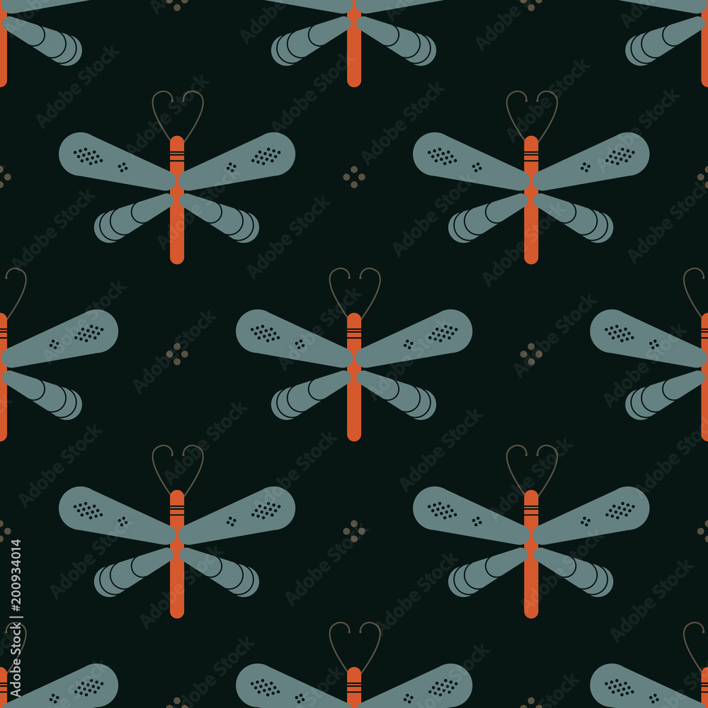 Obraz premium Geometric dragonfly geometric pattern. Minimal geometric series.