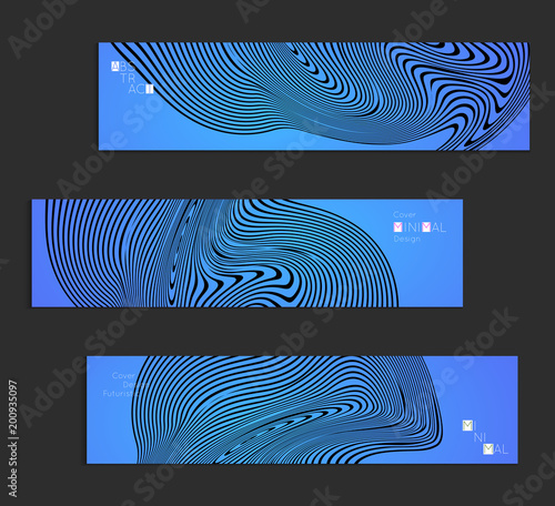 Minimal banner templates with marble striped texture