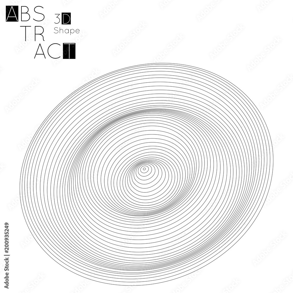 Abstract 3D wireframe geometric shape isolated on white background Circle wave on grid Abstract 3D wireframe geometric shape isolated on white background Circle wave on grid