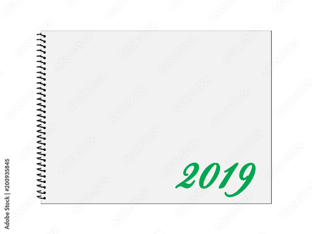 Kalender, 2019, Ringbuch Stock Illustration | Adobe Stock