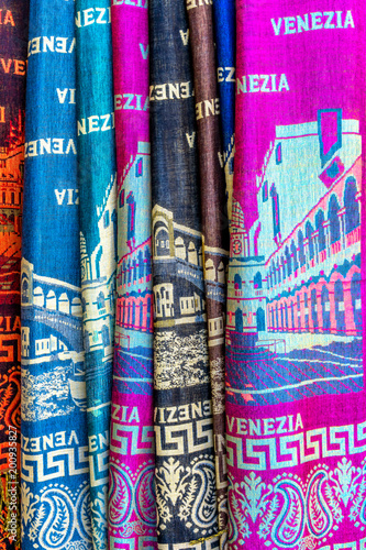 Colorful Venetian Scarves Venice Italy photo