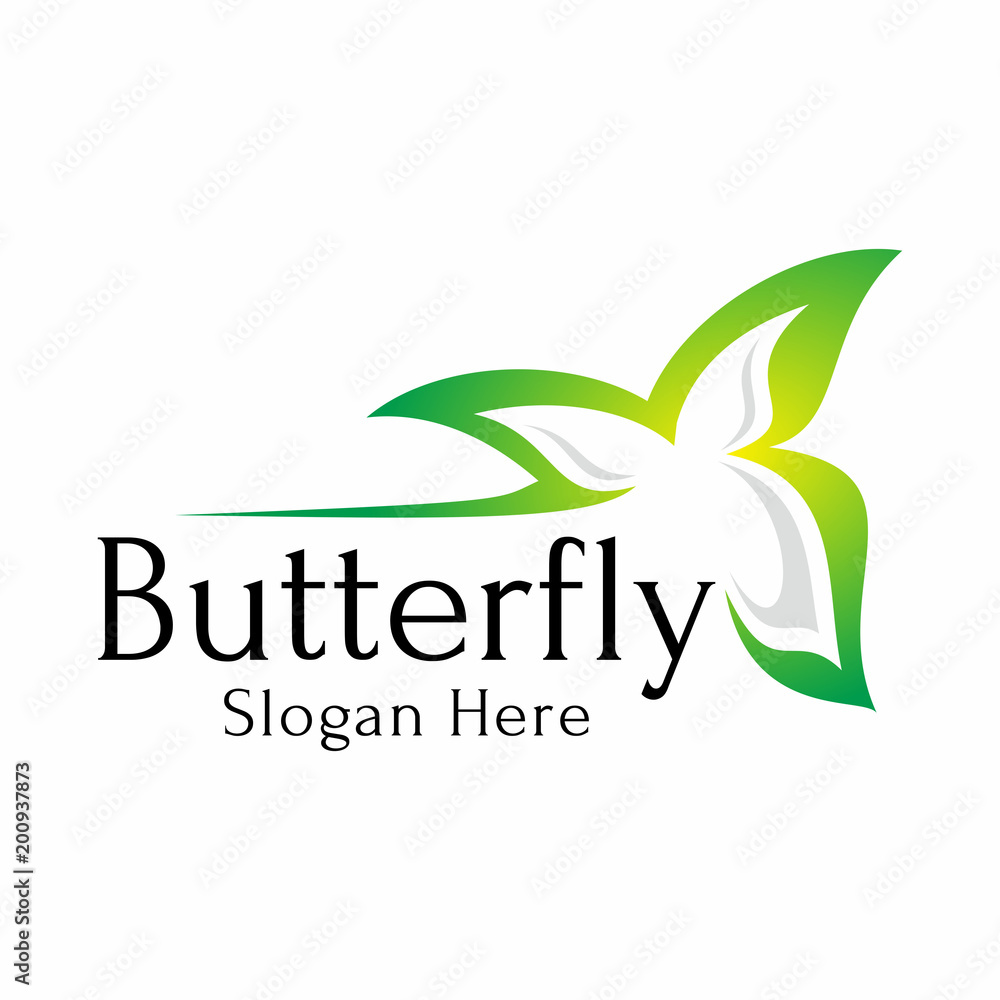 Obraz premium Butterfly Logo Vector Silhouette
