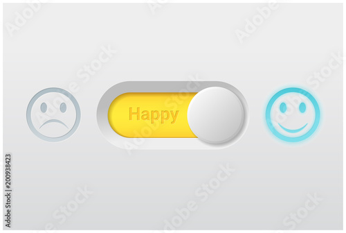 Emotional background with switch control turn on represent happy emotion , vector , illustration