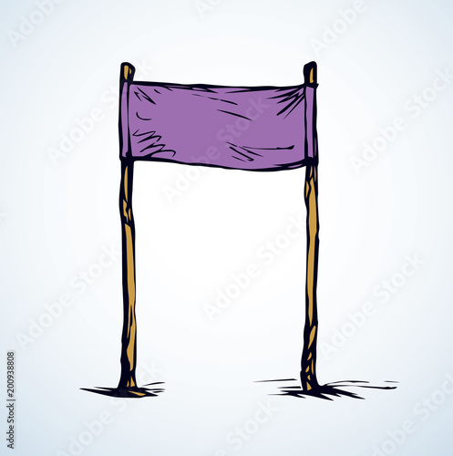 Ski slalom gate. Vector drawing