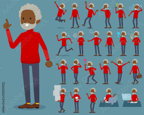 flat type red high neck old man black_1