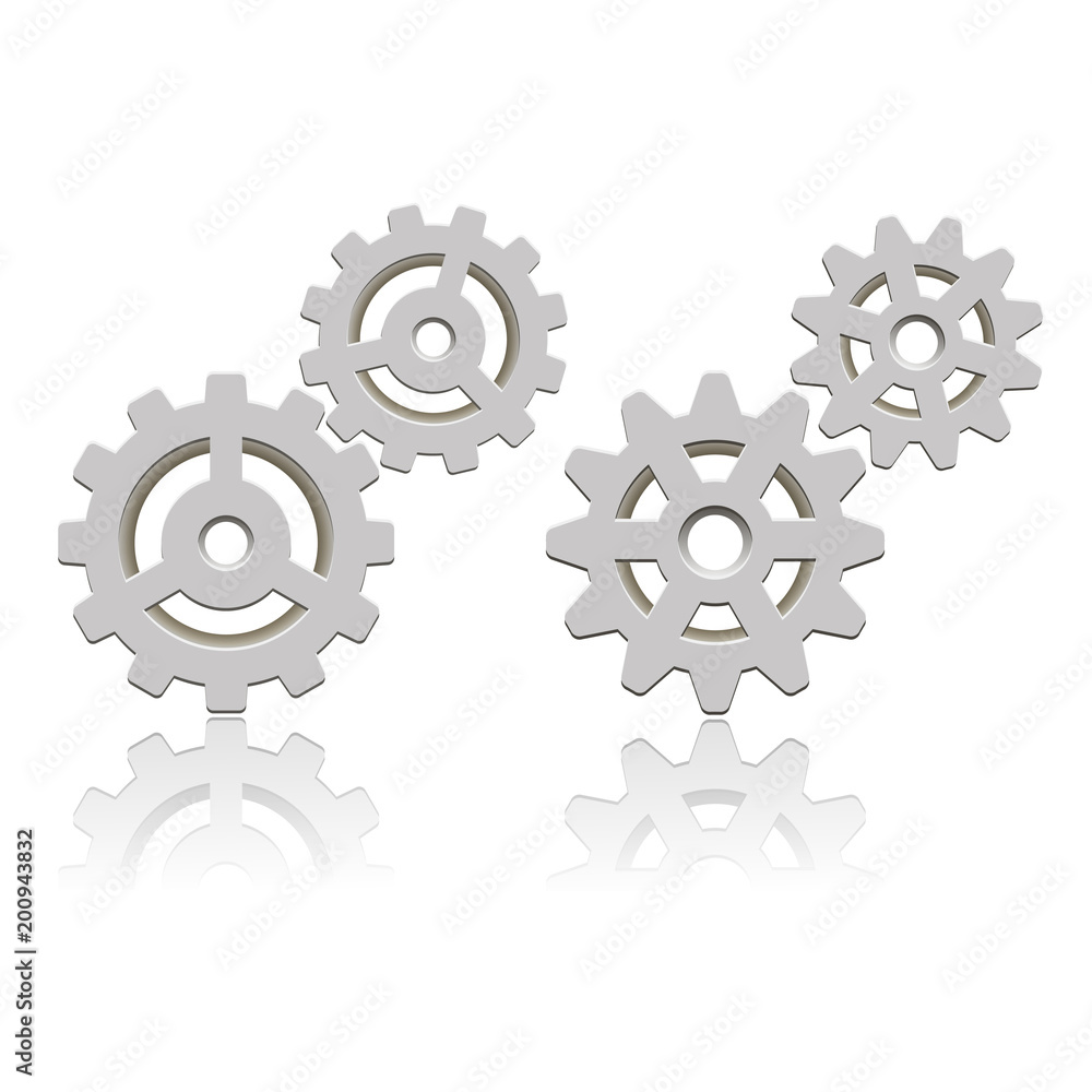 Gears with reflection. Vector icon Gears with reflection. Vector icon