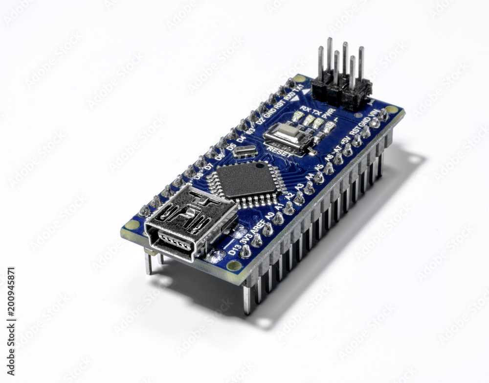 Board for prototyping Arduino Nano. The brain for robots. Board for engineering prototyping in falbab Board for prototyping Arduino Nano. The brain for robots. Board for engineering prototyping in falbab