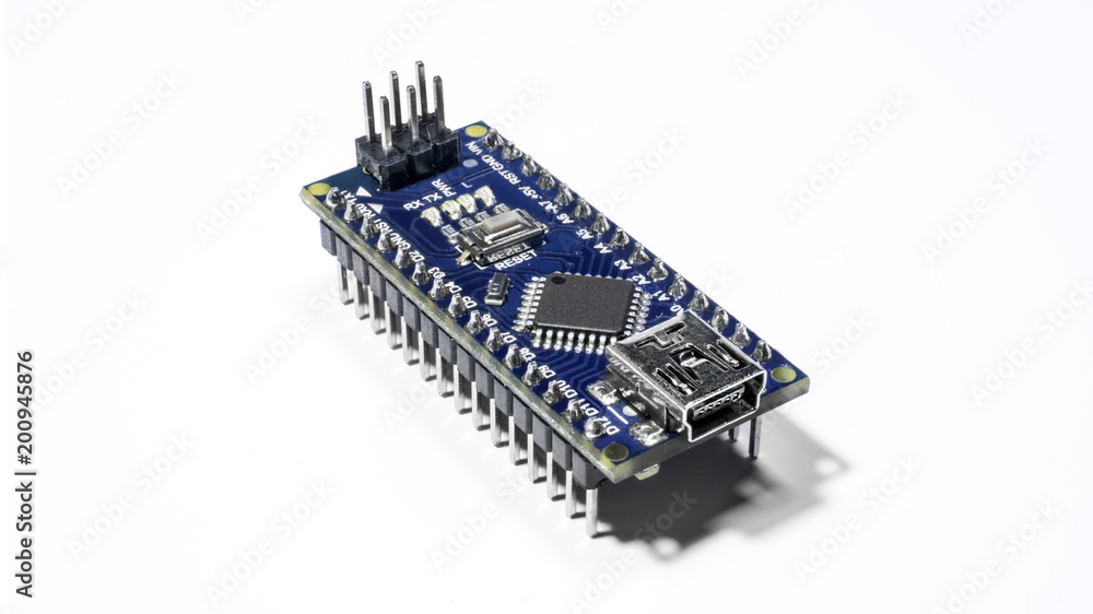 Board for prototyping Arduino Nano. The brain for robots. Board for engineering prototyping in falbab Board for prototyping Arduino Nano. The brain for robots. Board for engineering prototyping in falbab