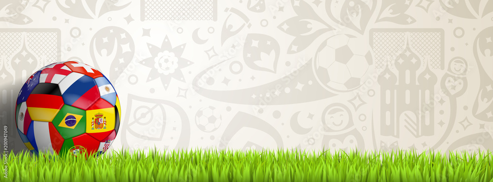 Obraz premium soccer background with colorful ball