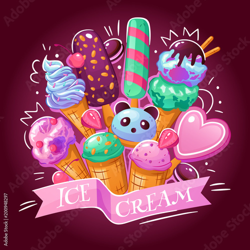 Ice Cream Background Poster 
