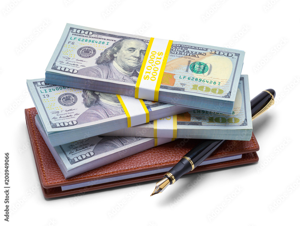Cash Checkbook and Pen Cash Checkbook and Pen