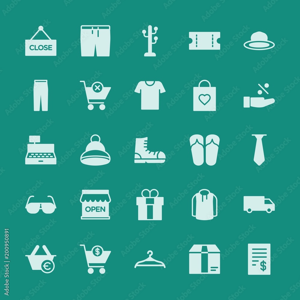 Modern Simple Set of clothes, shopping Vector fill Icons. ..Contains such Icons as finance, symbol, money, fashion, euro, invitation and more on green background. Fully Editable. Pixel Perfect. Modern Simple Set of clothes, shopping Vector fill Icons. ..Contains such Icons as finance, symbol, money, fashion, euro, invitation and more on green background. Fully Editable. Pixel Perfect.