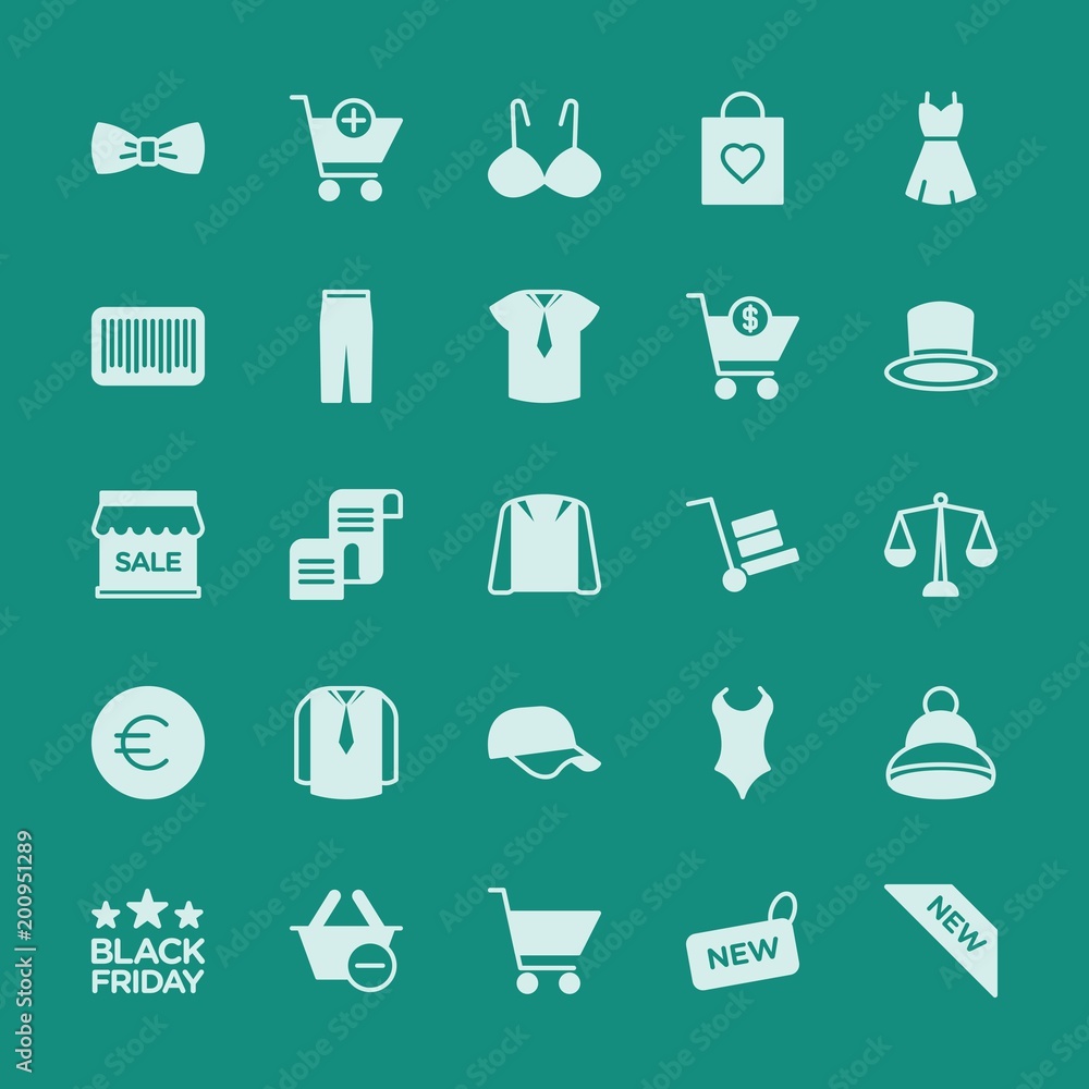 Modern Simple Set of clothes, shopping Vector fill Icons. ..Contains such Icons as label, isolated, buy, hat, sign, bow, bag, add and more on green background. Fully Editable. Pixel Perfect. Modern Simple Set of clothes, shopping Vector fill Icons. ..Contains such Icons as label, isolated, buy, hat, sign, bow, bag, add and more on green background. Fully Editable. Pixel Perfect.