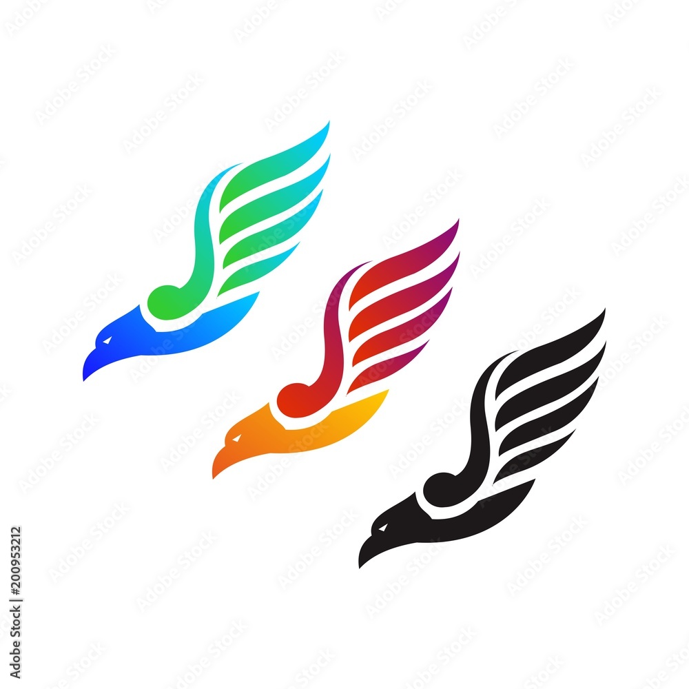 Obraz premium eagle logo design with wing