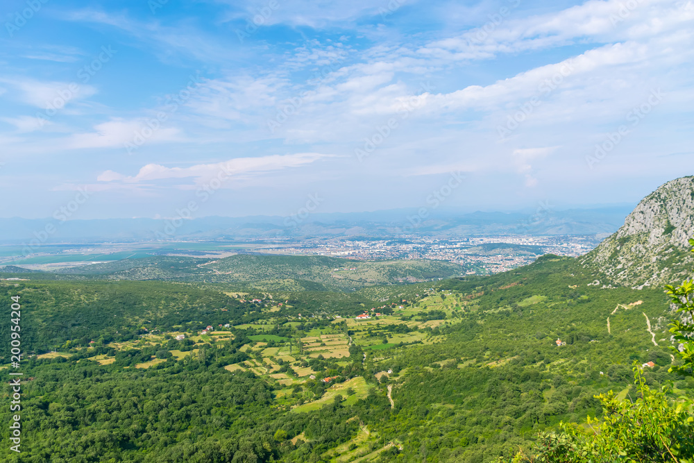 From the top of the mountain there is a picturesque view of the city.