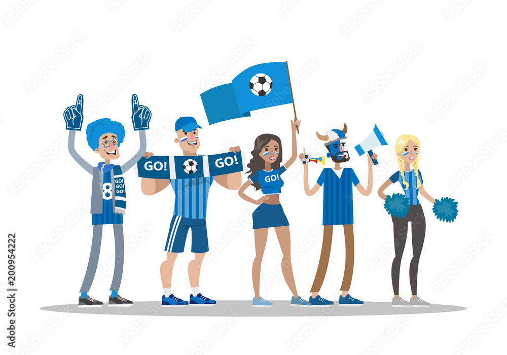 Obraz premium Football fans set.