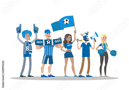 Football fans set.