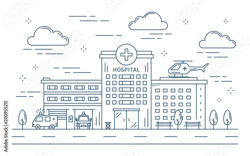Line hospital building.