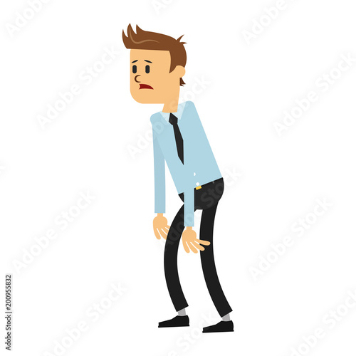 Tired businessman cartoon vector illustration graphic design