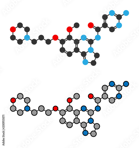 Copanlisib cancer drug molecule (PI3K inhibitor).