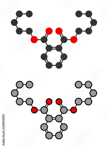 Di-n-pentyl phthalate (DNPP) plasticizer molecule.