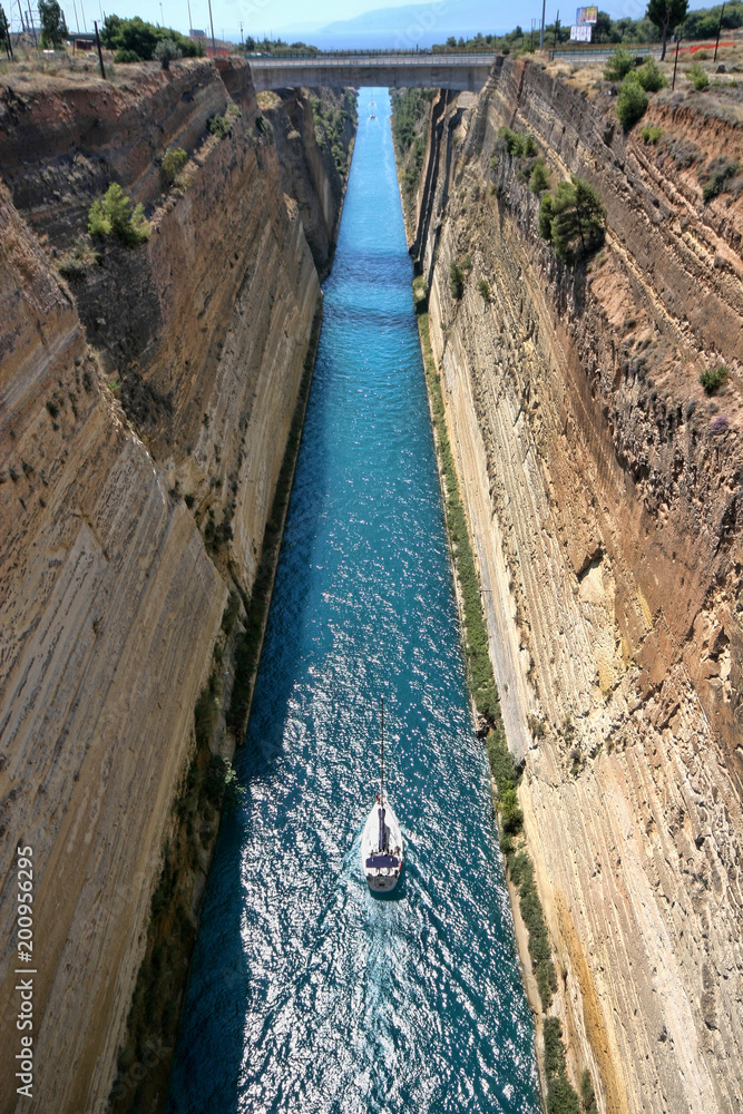 Boats in the Corinth Canal, Greece